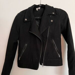 H&M suede crop Moto jacket women’s size 0